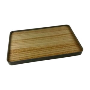 Dekotablett grauer Rahmen mit Holz