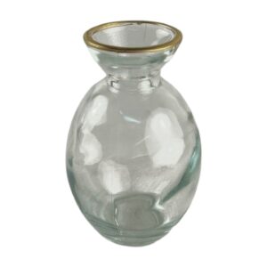 Klare Glasvase mit Goldrand - Kugelform