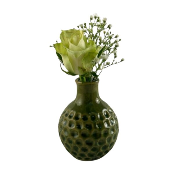 Kugelvase grün gepunktete Riffelung – Bild 6