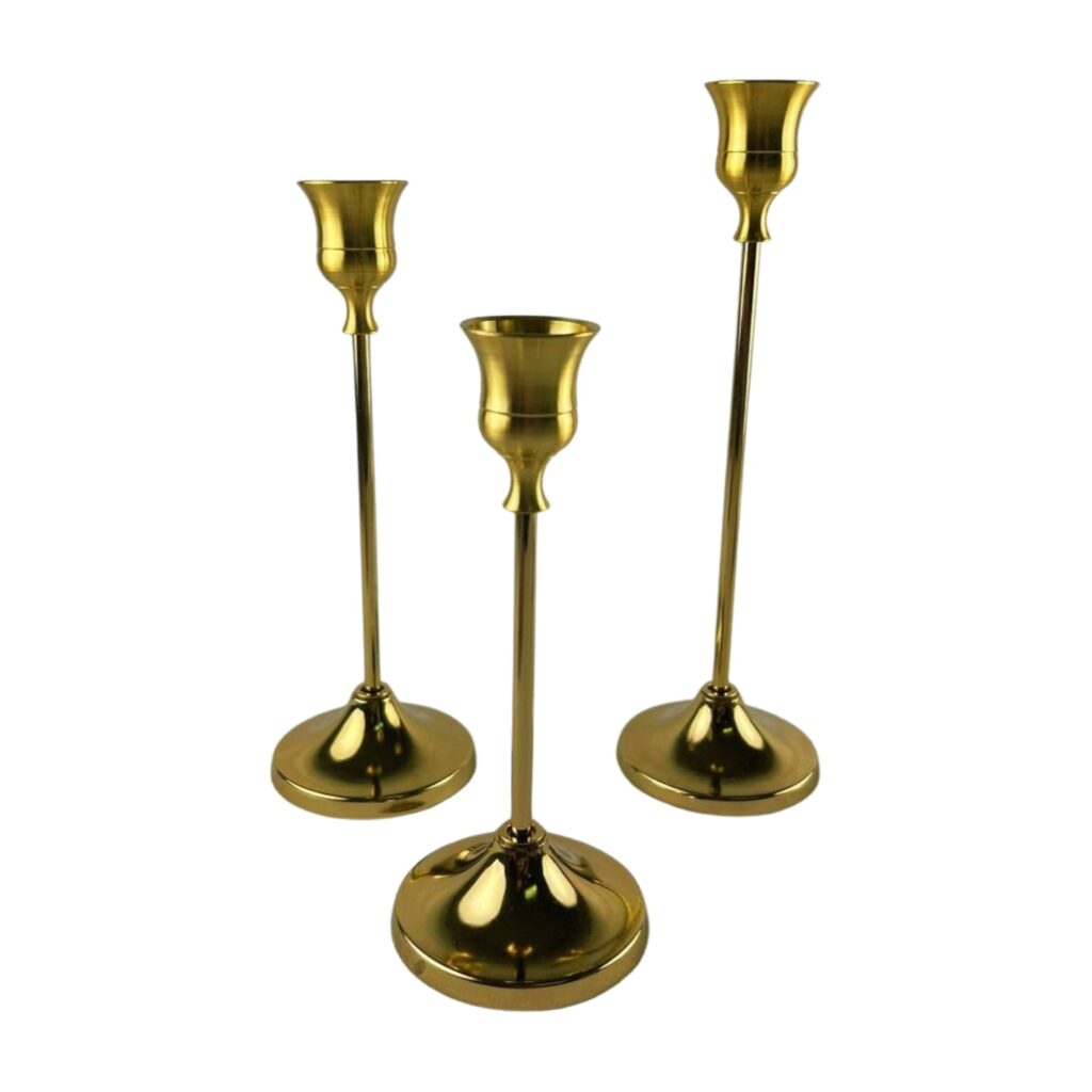 Stabkerzenhalter Gold Glänzend Hoch