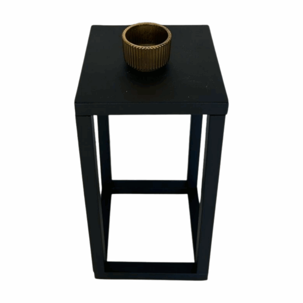 Teelichthalter geriffelt Gold – Bild 2