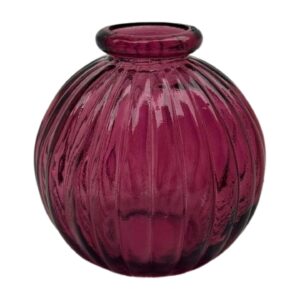 Kugelvase mit Rillen Pink
