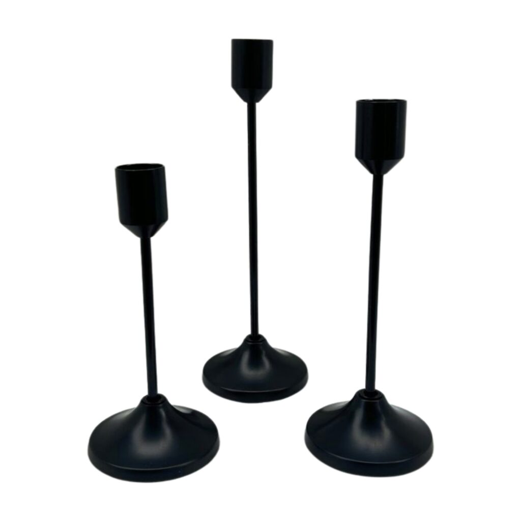 Stabkerzenhalter Schwarz Hoch