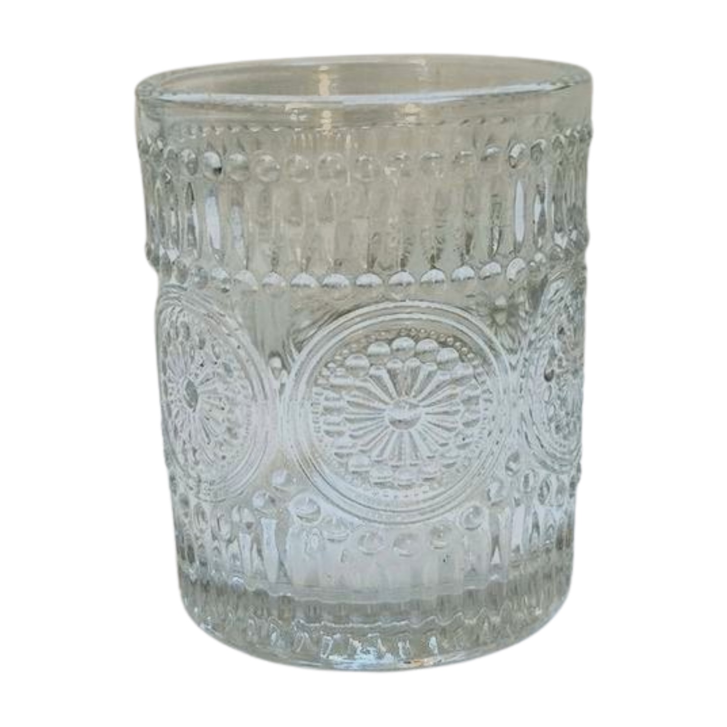 Teelichtglas klar Muster