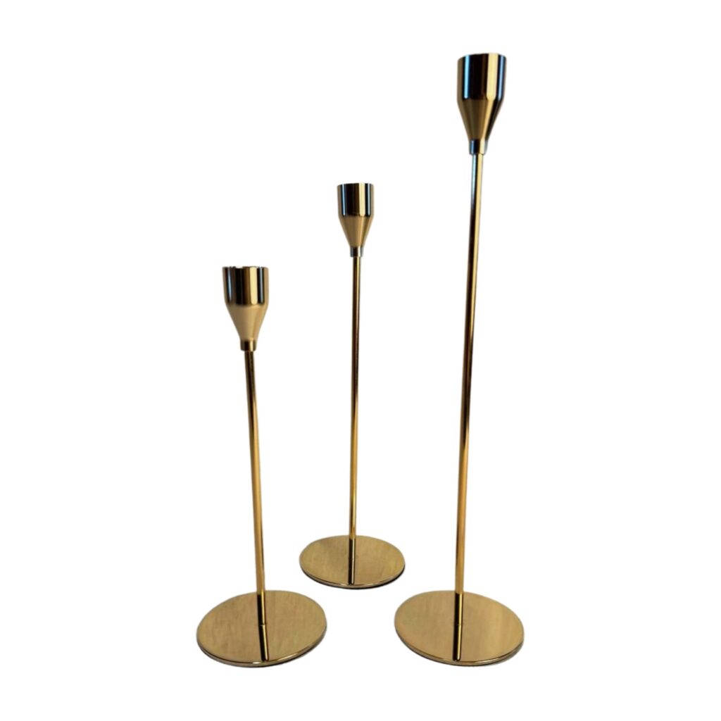 Stabkerzenhalter Gold konisch Groß