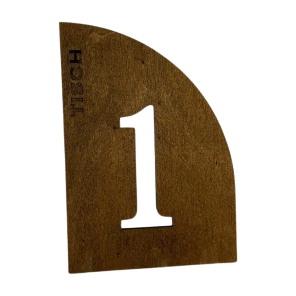 Tischnummern Holz 1-8