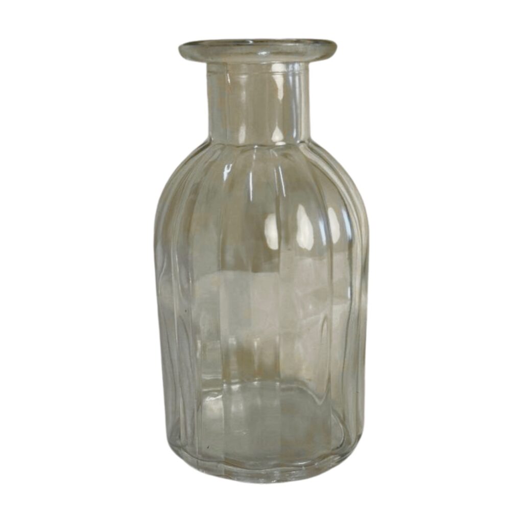 Vase grob geriffelt klar