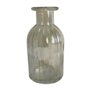 Vase grob geriffelt klar