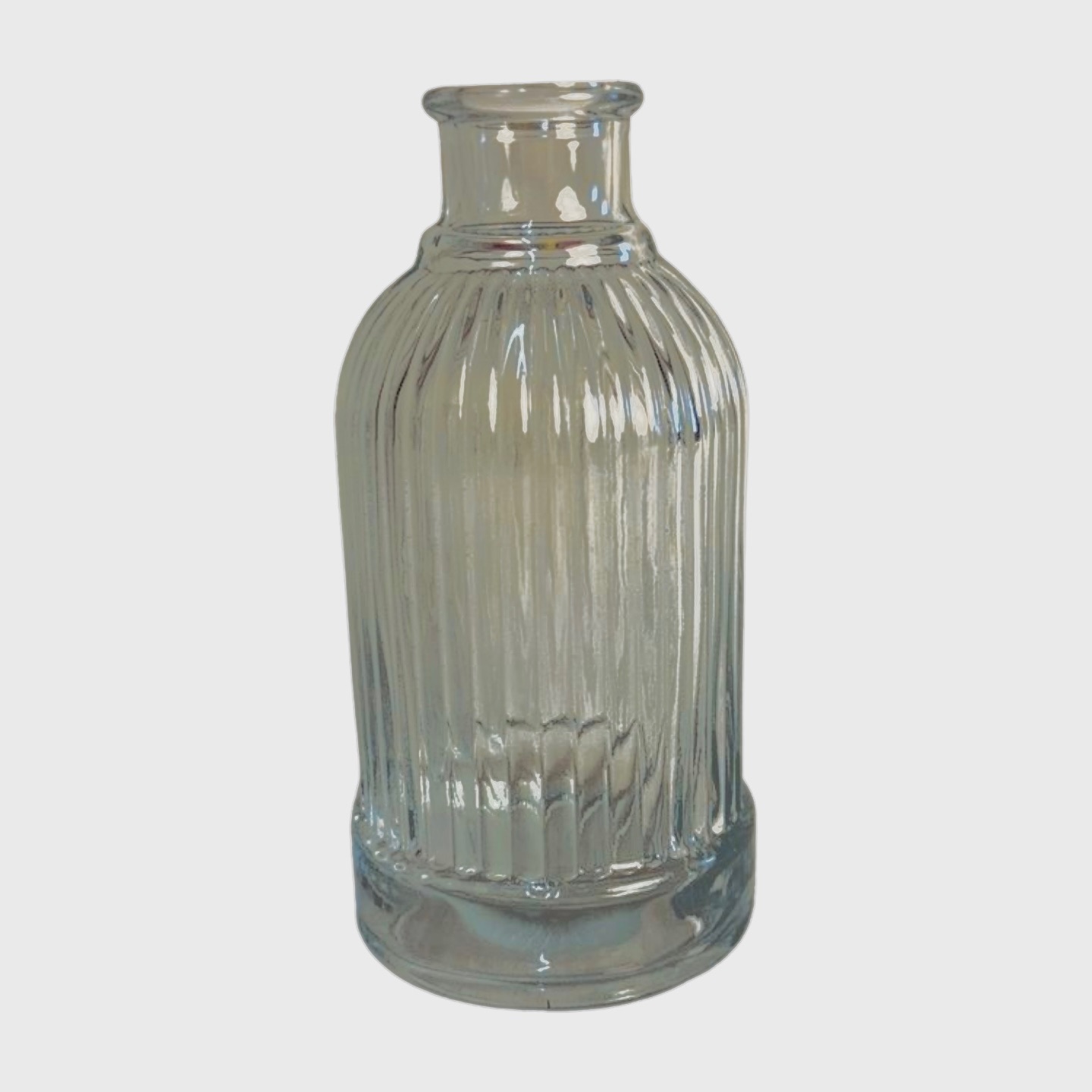 Vase schmal geriffelt klar