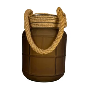 Laterne Braun mit Juteband