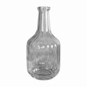Vase klar geriffelt mit schmalem Hals