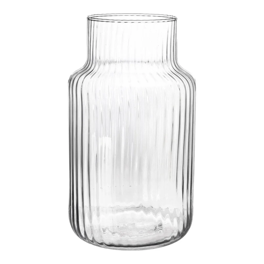 Vase geriffelt groß klar