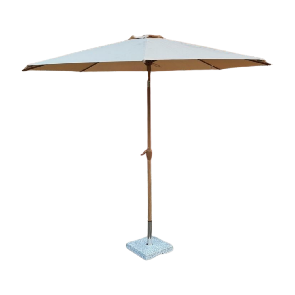 Sonnenschirm Ø320 sand mit Ständer grau